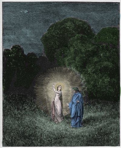 Inferno, Canto 2: Beatrice and Virgil (illustration from The Divine Comedy) by Gustave after Dore
